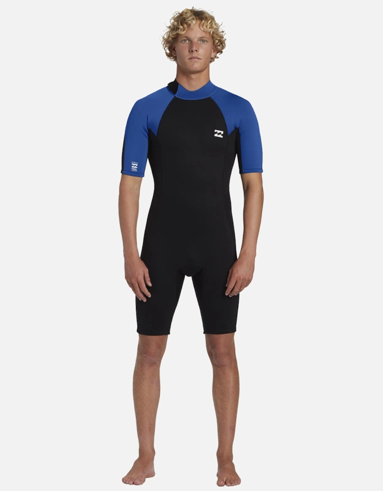 Mens 2mm Foil Back Zip Short Sleeve Wetsuit