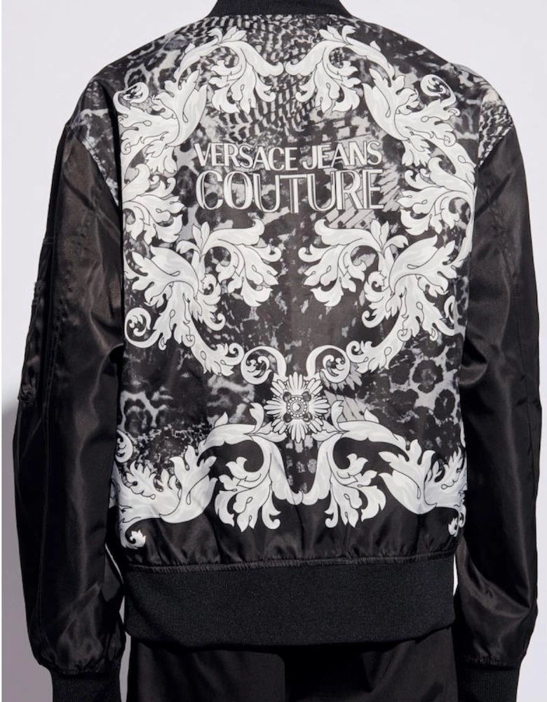 Baroque Logo Black/White Bomber Jacket