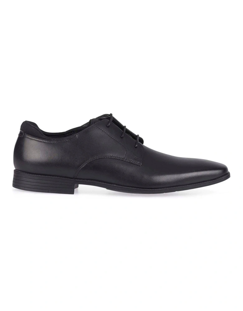 Boys Academy Leather Smart Lace Up School Shoes - Black