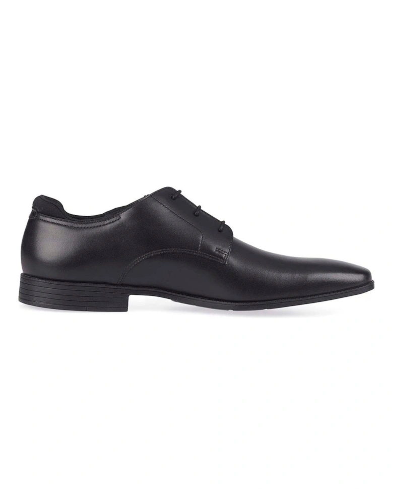 Boys Academy Leather Smart Lace Up School Shoes - Black