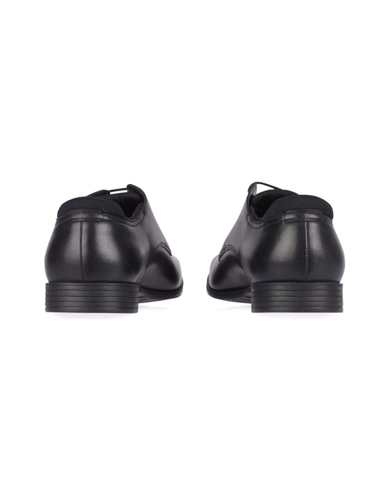 Boys Academy Leather Smart Lace Up School Shoes - Black