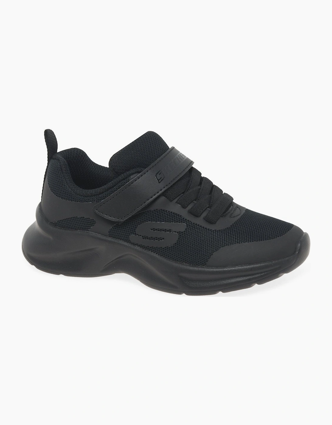 Skechers Girls Black 'S Dynamatic School Shoes - Size: F (Standard)/12.5 Kids