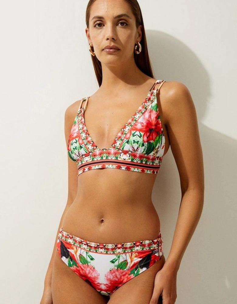 Mirror Floral Print Bikini Bottoms