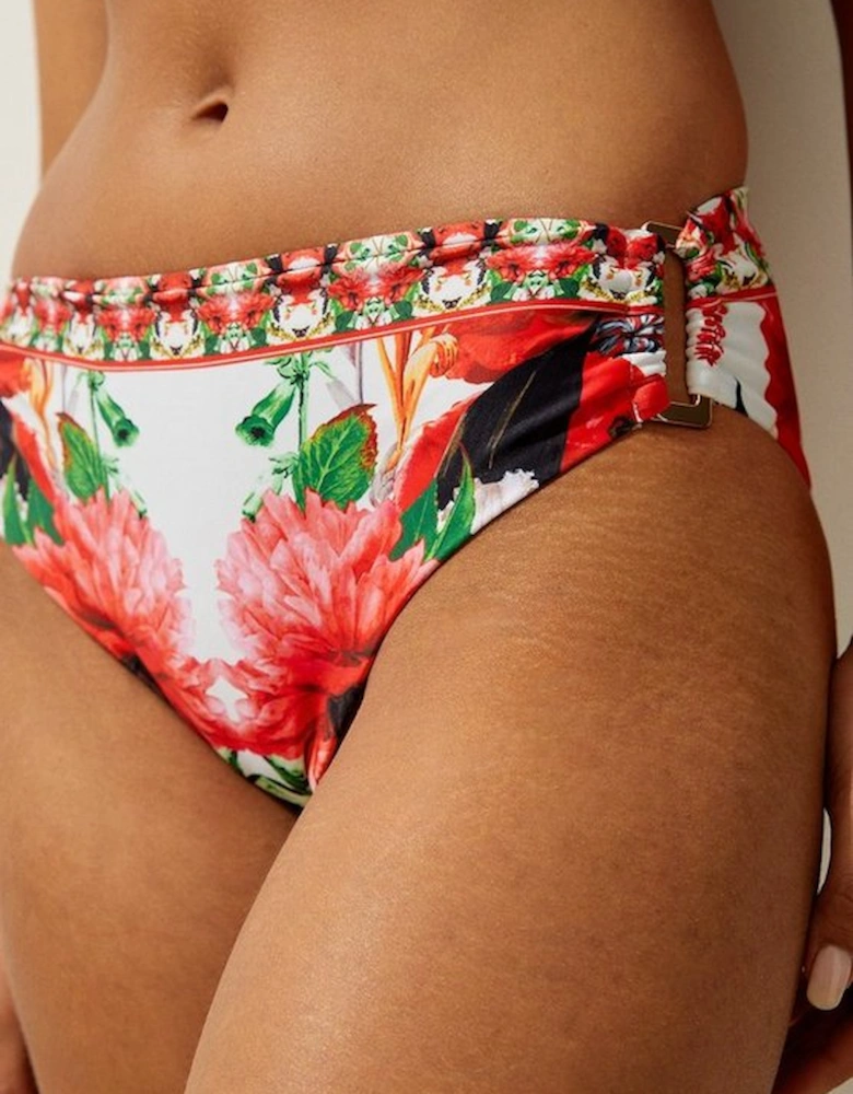 Mirror Floral Print Bikini Bottoms