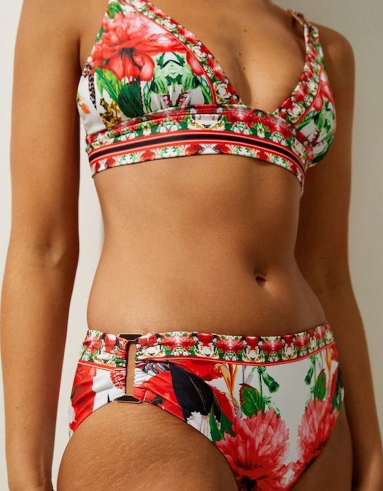 Mirror Floral Print Bikini Bottoms