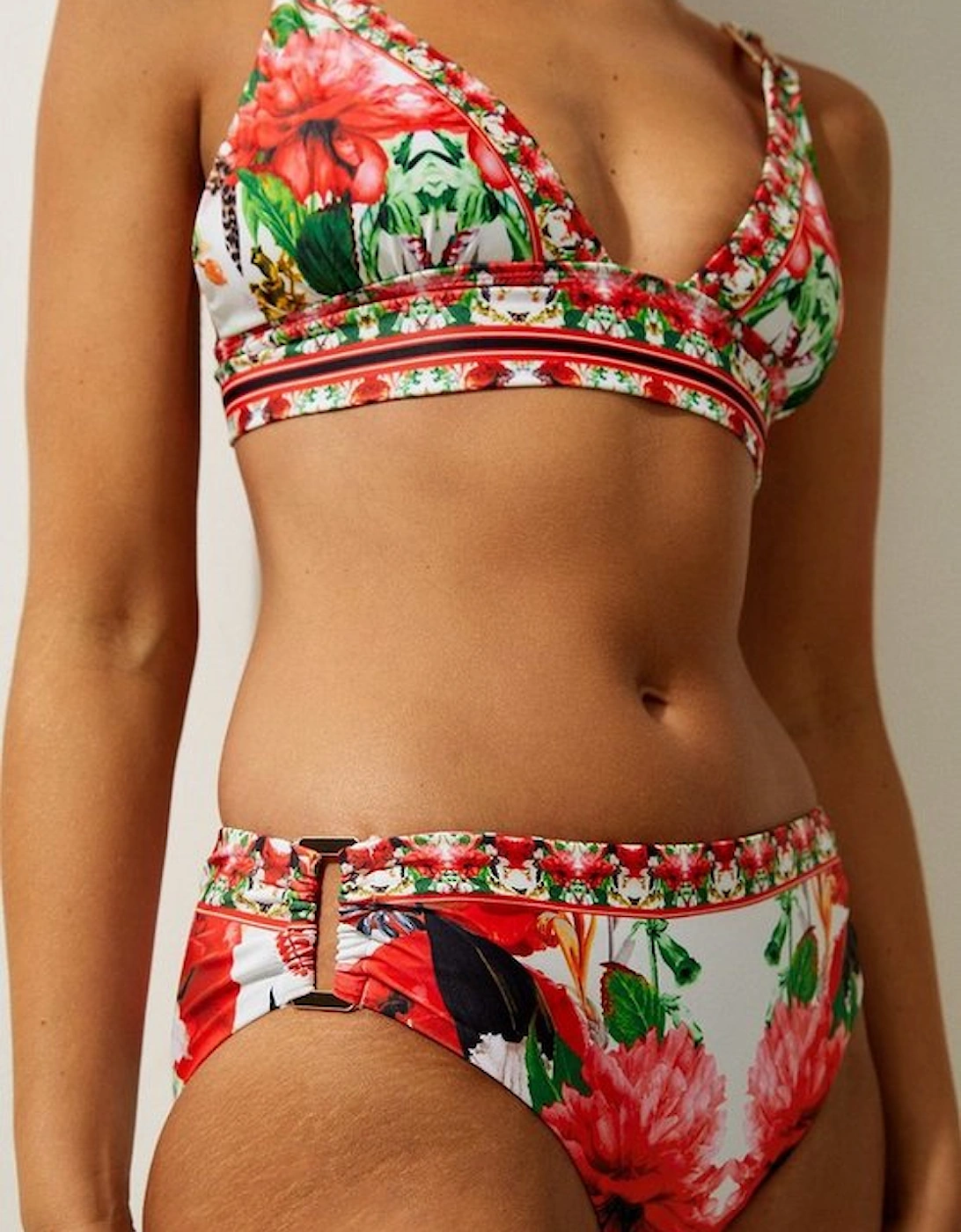 Mirror Floral Print Bikini Bottoms