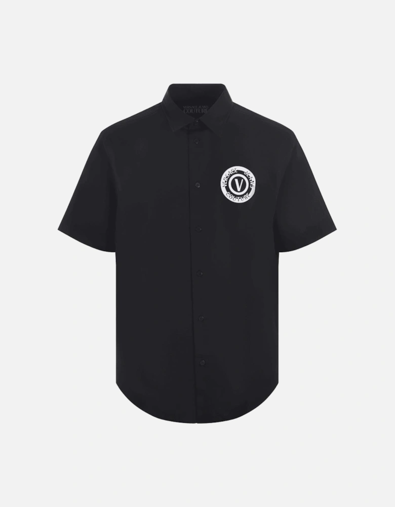 Printed Logo Black Short Sleeve Shirt