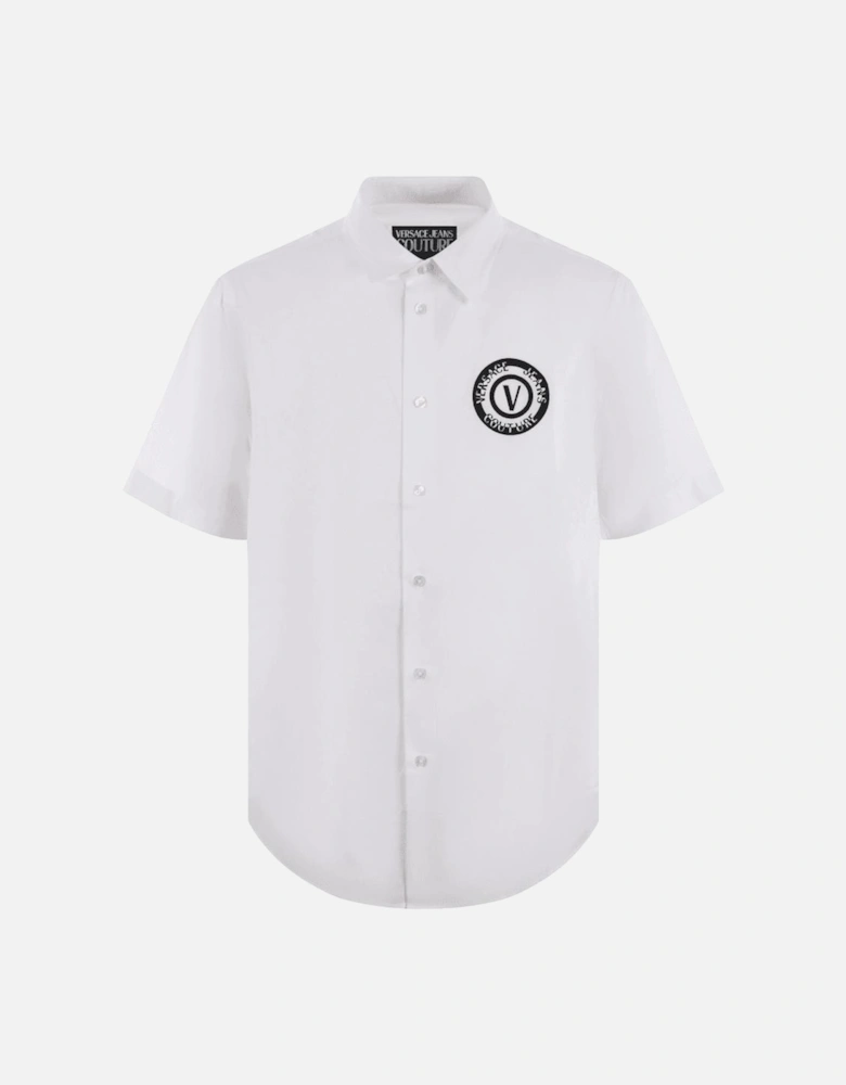 Printed Logo White Short Sleeve Shirt