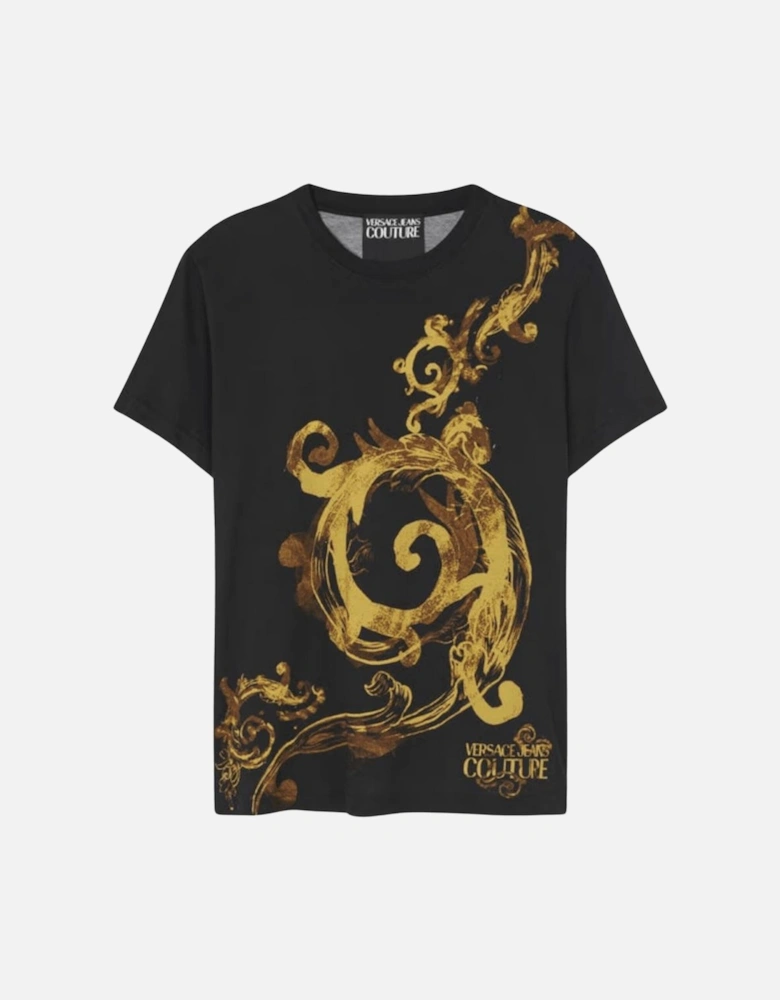 Cotton Wave Logo Black/Gold T-Shirt