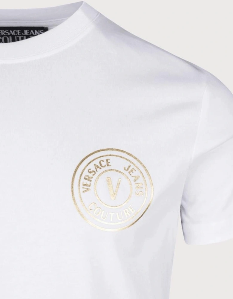 Basic V-Emblem Logo White/Gold T-Shirt