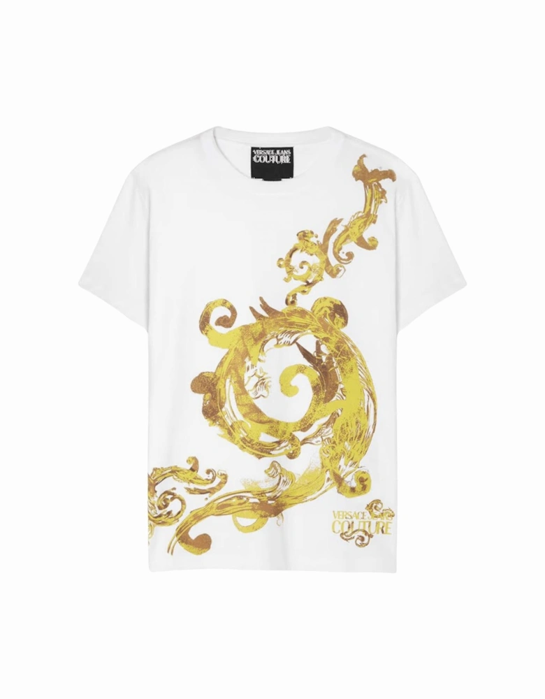 Cotton Wave Logo White/Gold T-Shirt