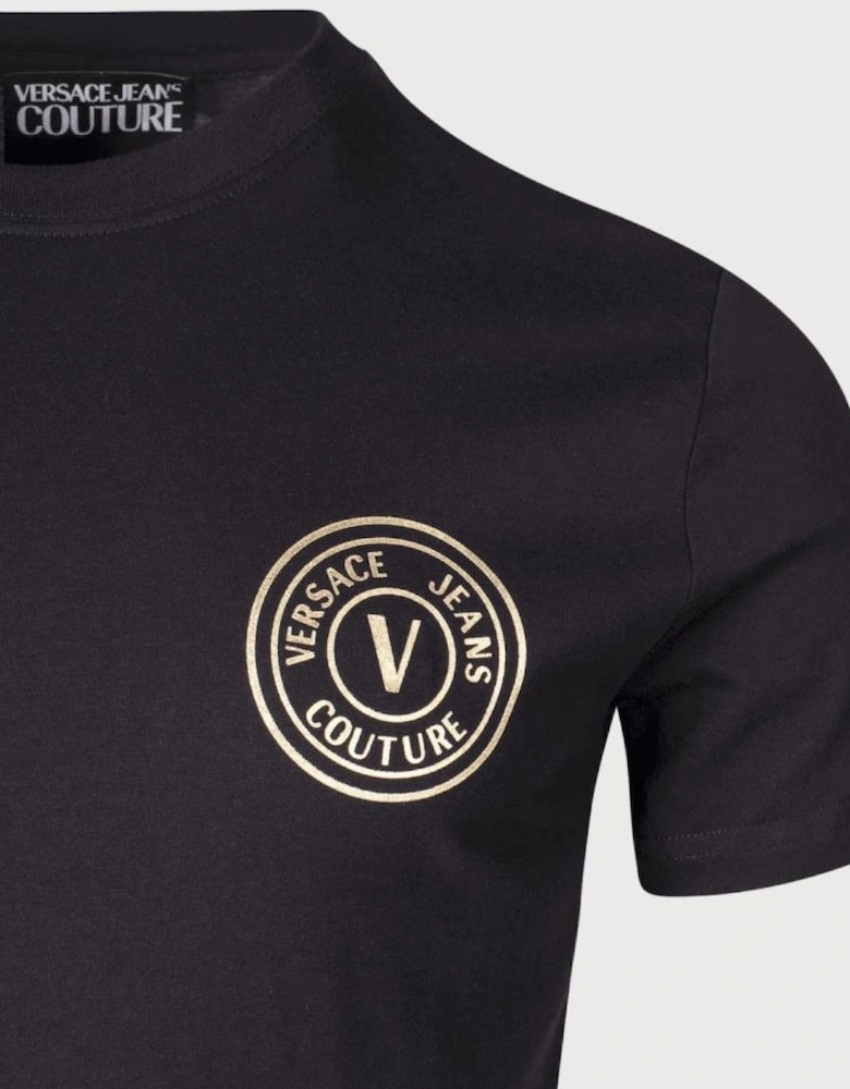 Basic V-Emblem Logo Black/Gold T-Shirt