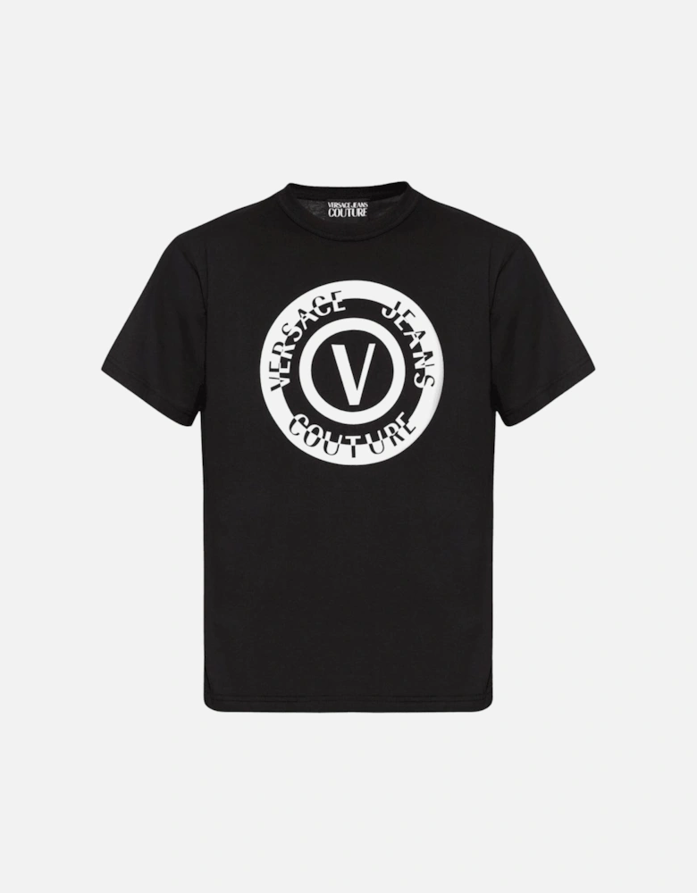 Cotton Printed Ring Logo Black/White T-Shirt