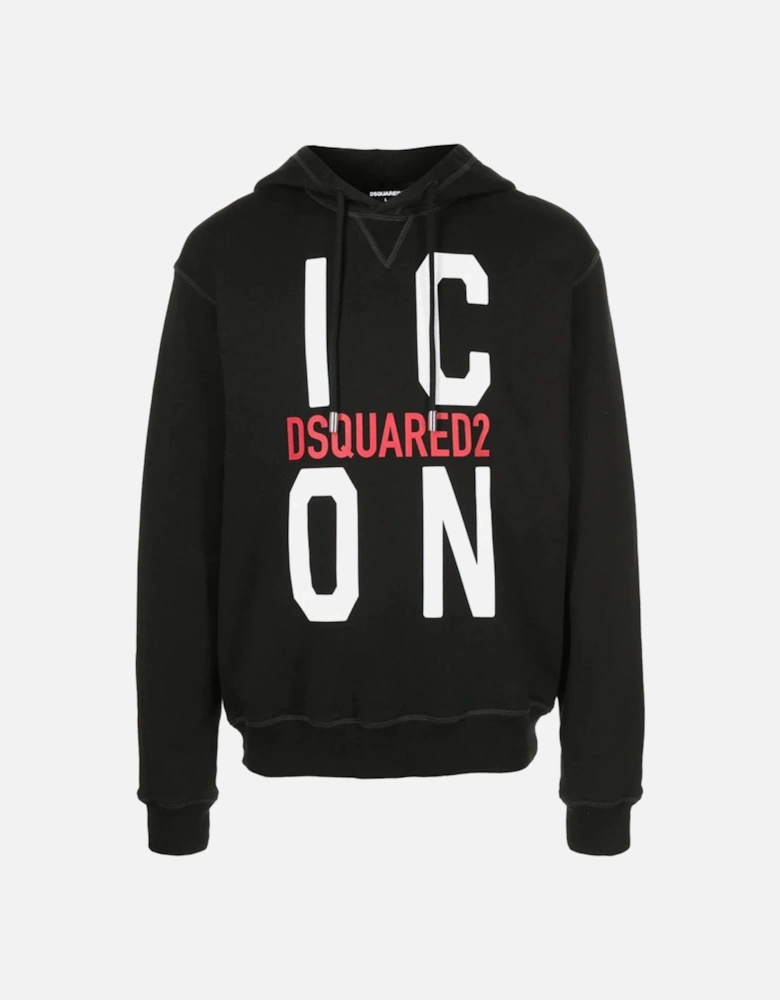 Big Icon Printed logo Hoodie in Black