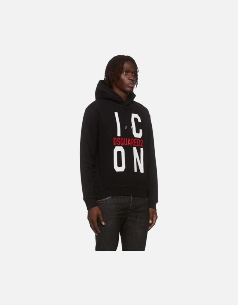 Big Icon Printed logo Hoodie in Black