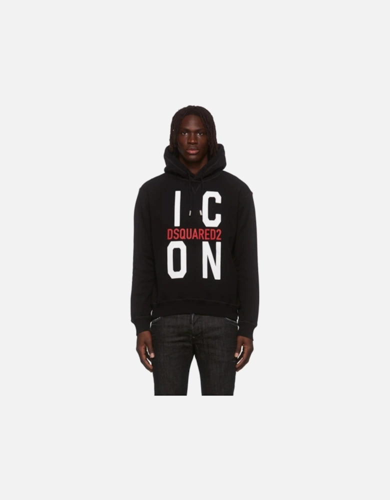 Big Icon Printed logo Hoodie in Black
