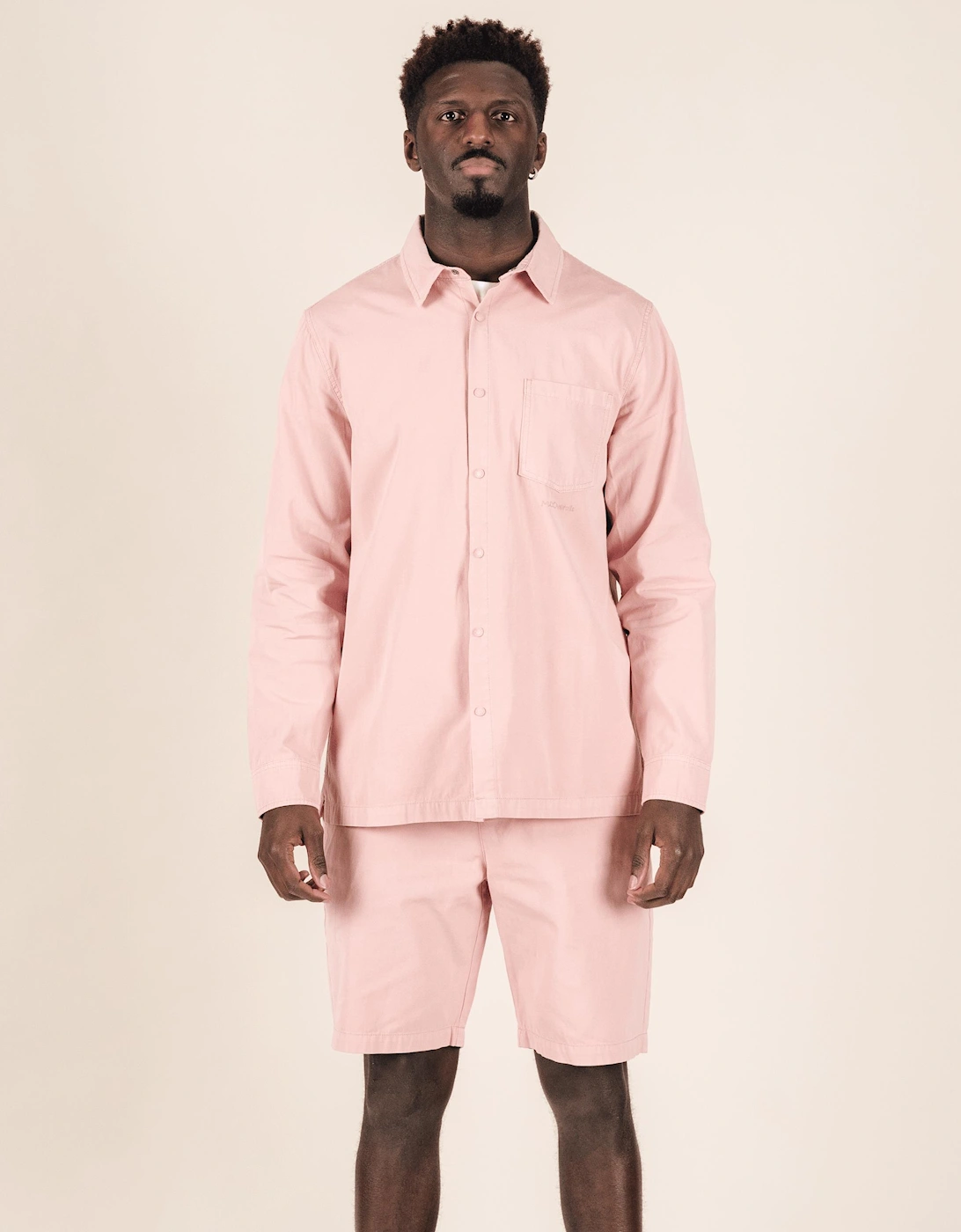 Lightweight Relaxed Snap Button Shirt Dusty Pink