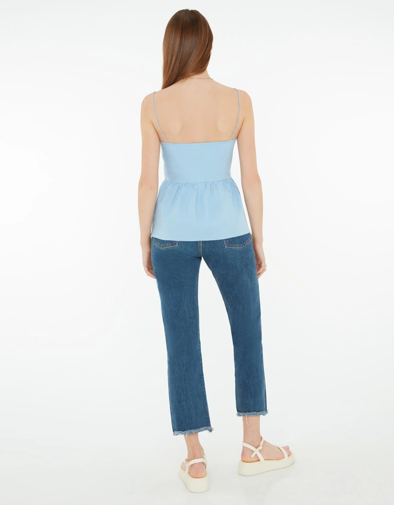 Remington Button Front Cami Top in Blue