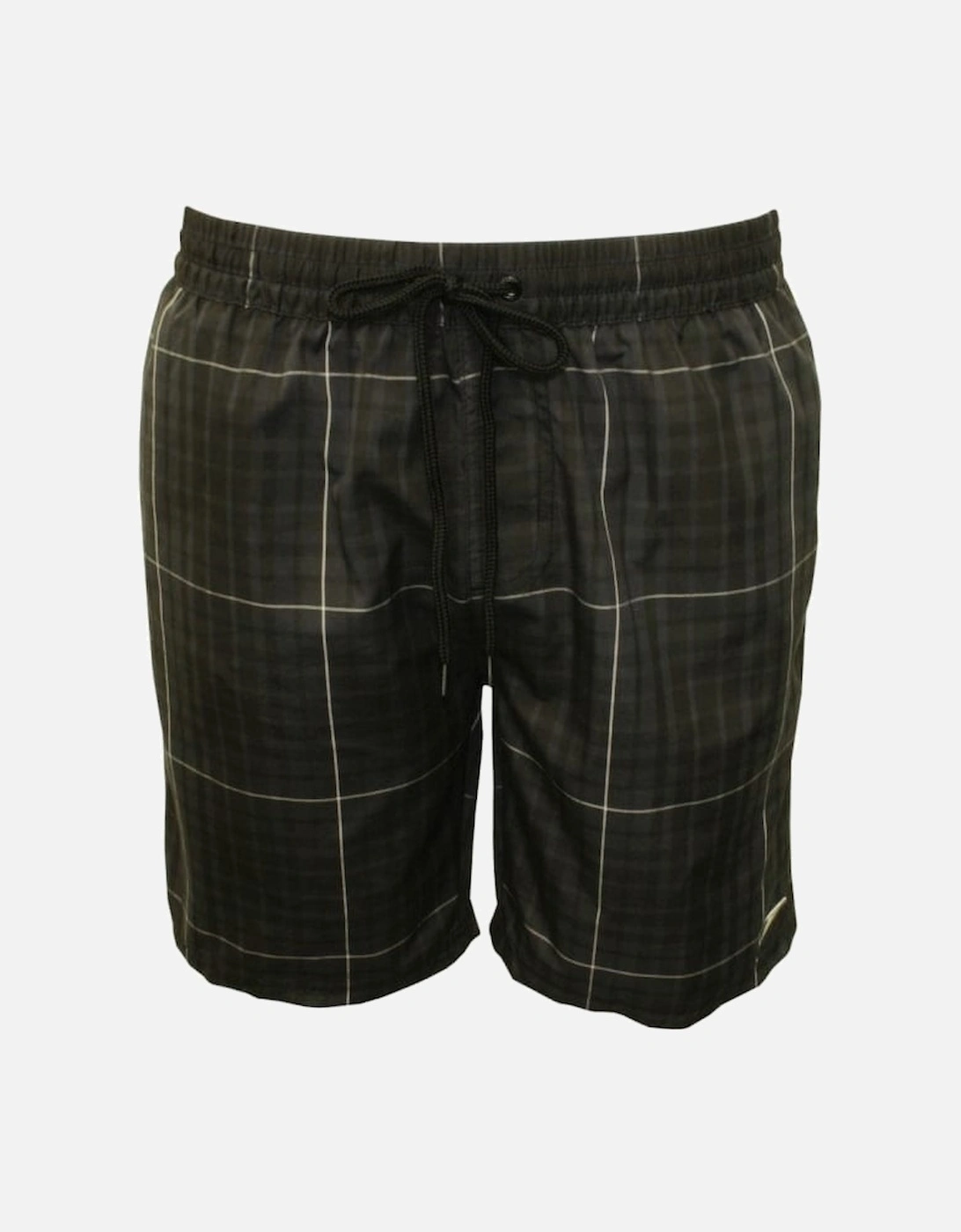 Yarn Dyed Check Leisure 18" Water Shorts, Black, 4 of 3