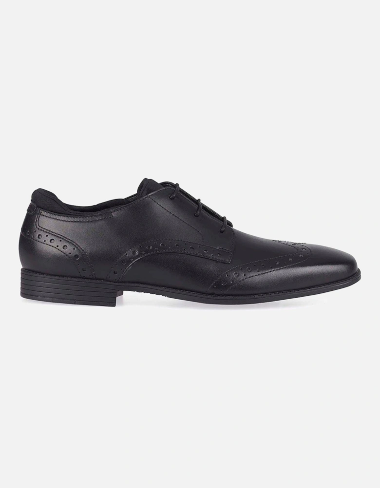 Boys Tailor Smart Lace Up School Shoes - Black Leather