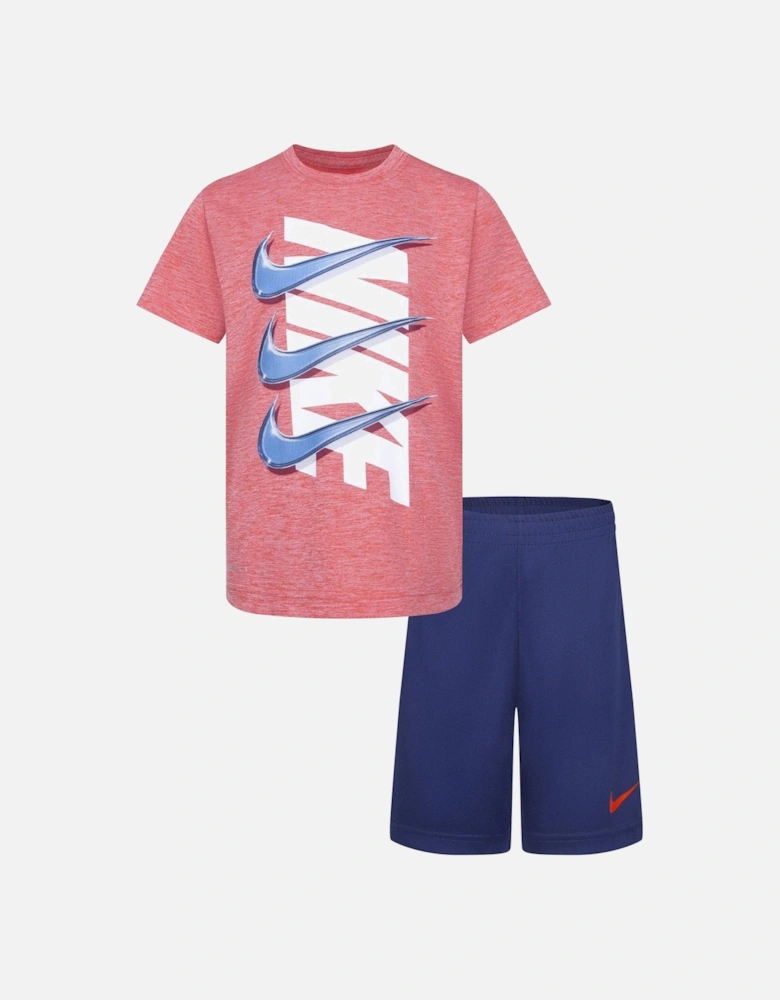 Kids Boys Dropset T-shirt And Short Set - Navy