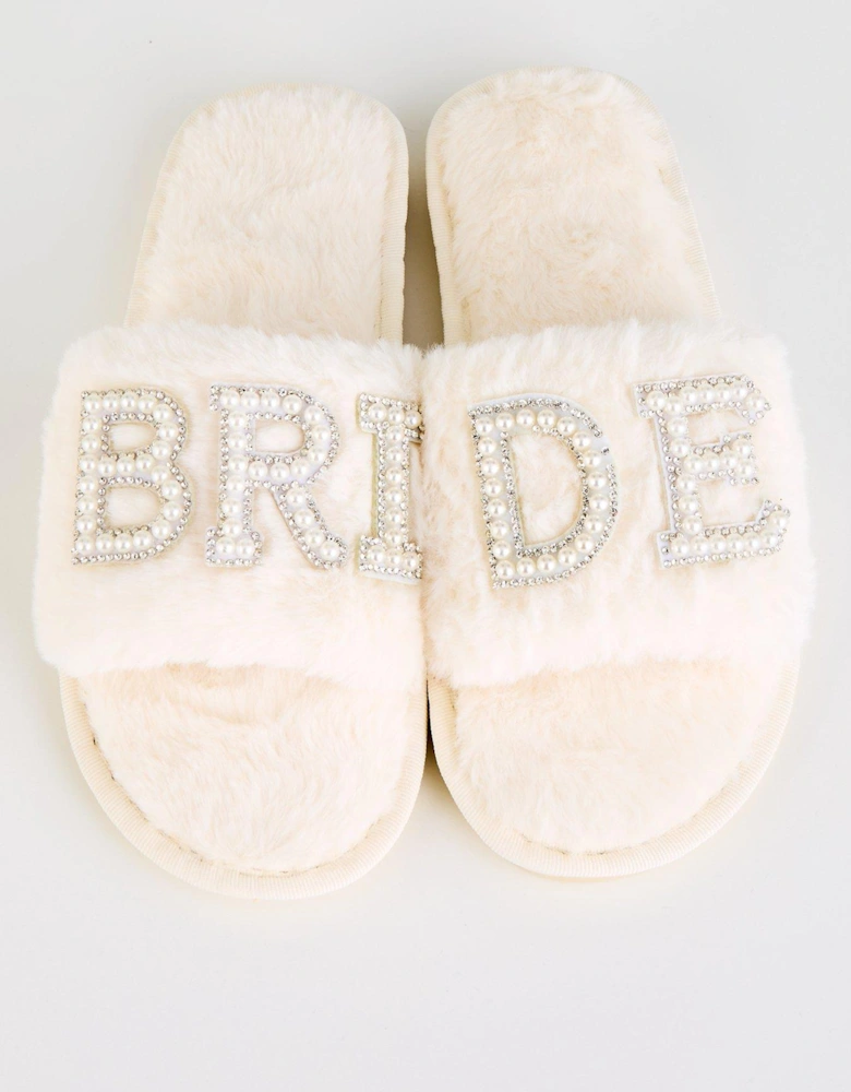 Sasha Bridal Slippers - Bride - Off White