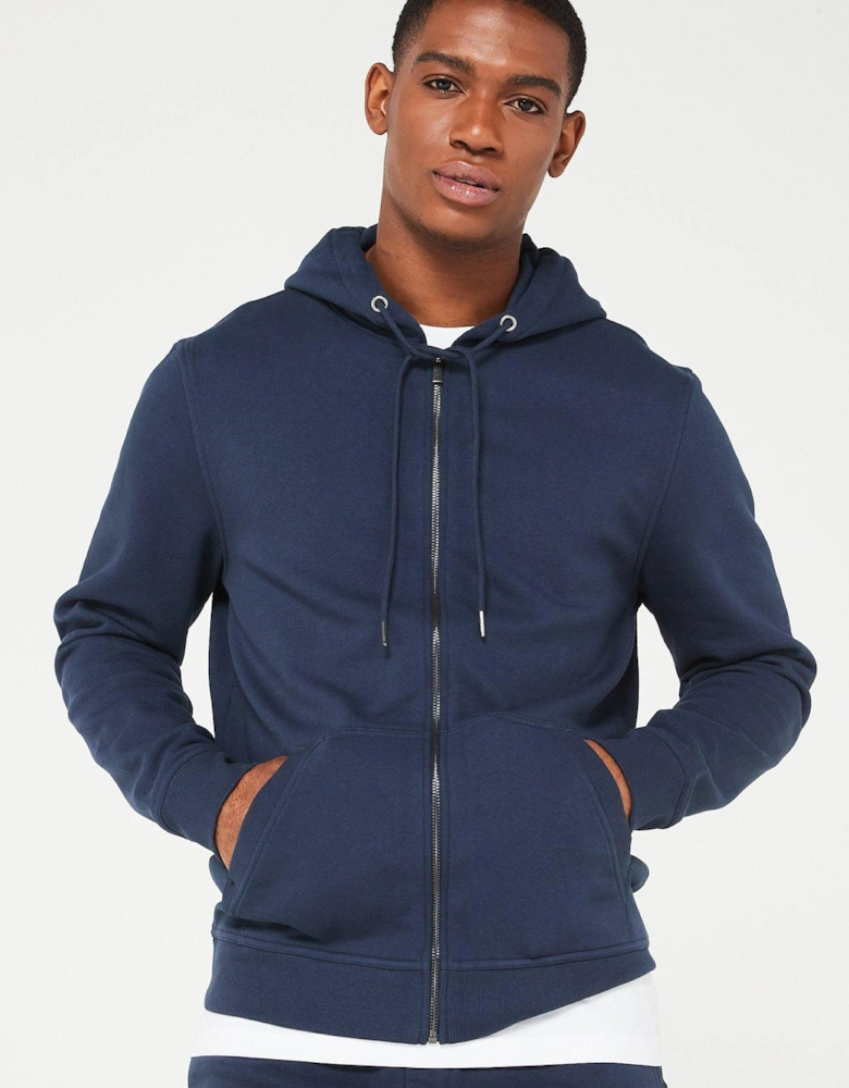 Essential Zip Through Hoodie - Navy