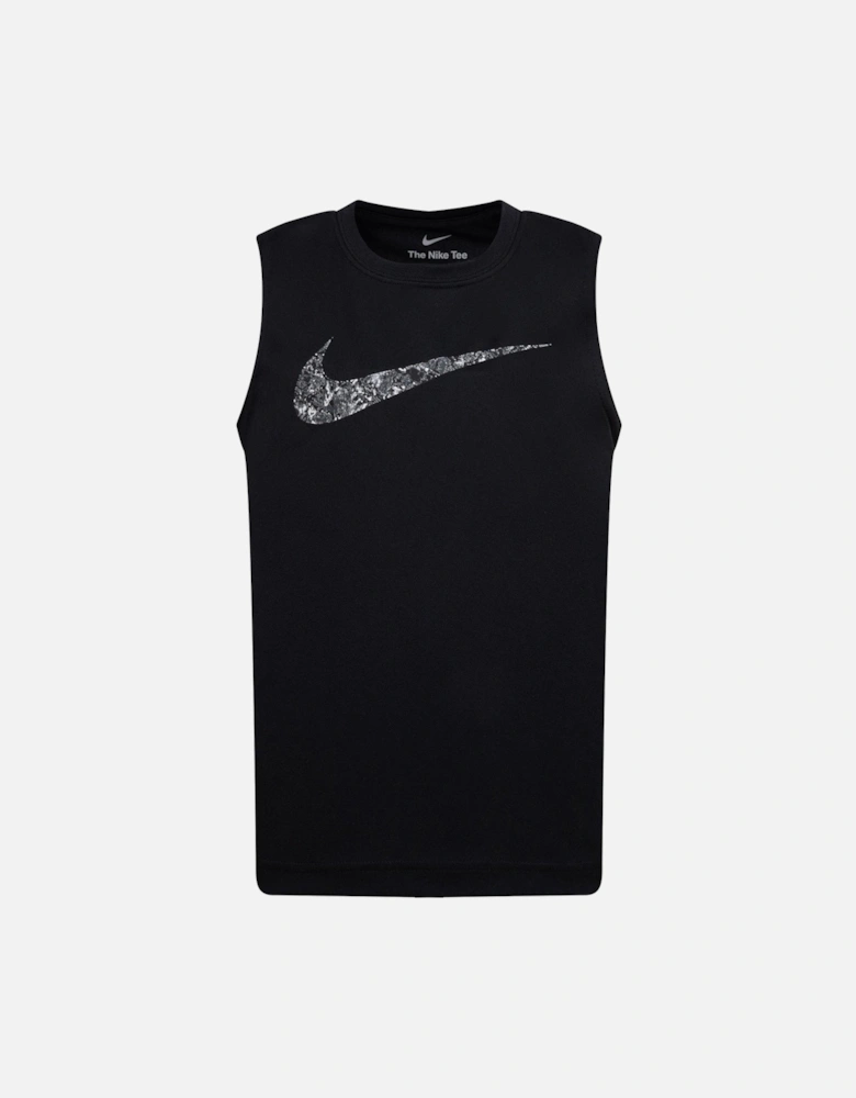 Kids Boys Swoosh Tank - Black