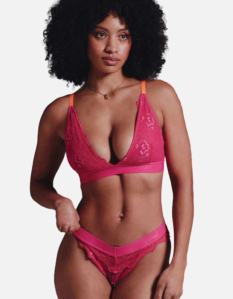 Lace Bralette - Neon Pink