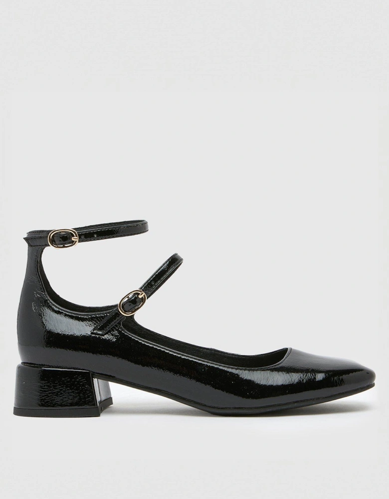 Sandie Block Heel Mary Janes - Black