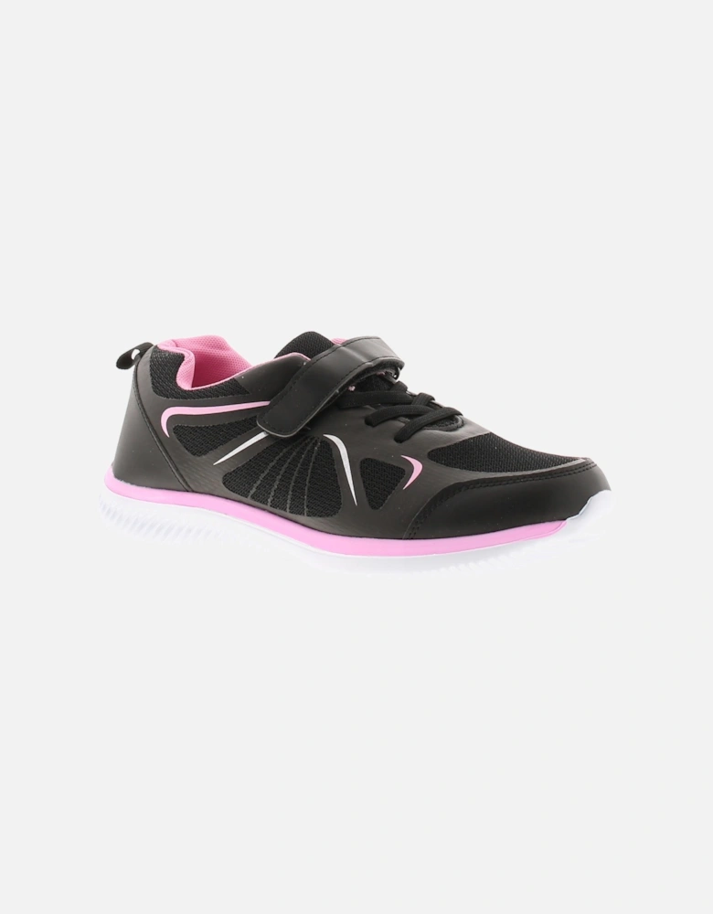 Junior Girls Trainers Charis j Touch Fastening black UK Size