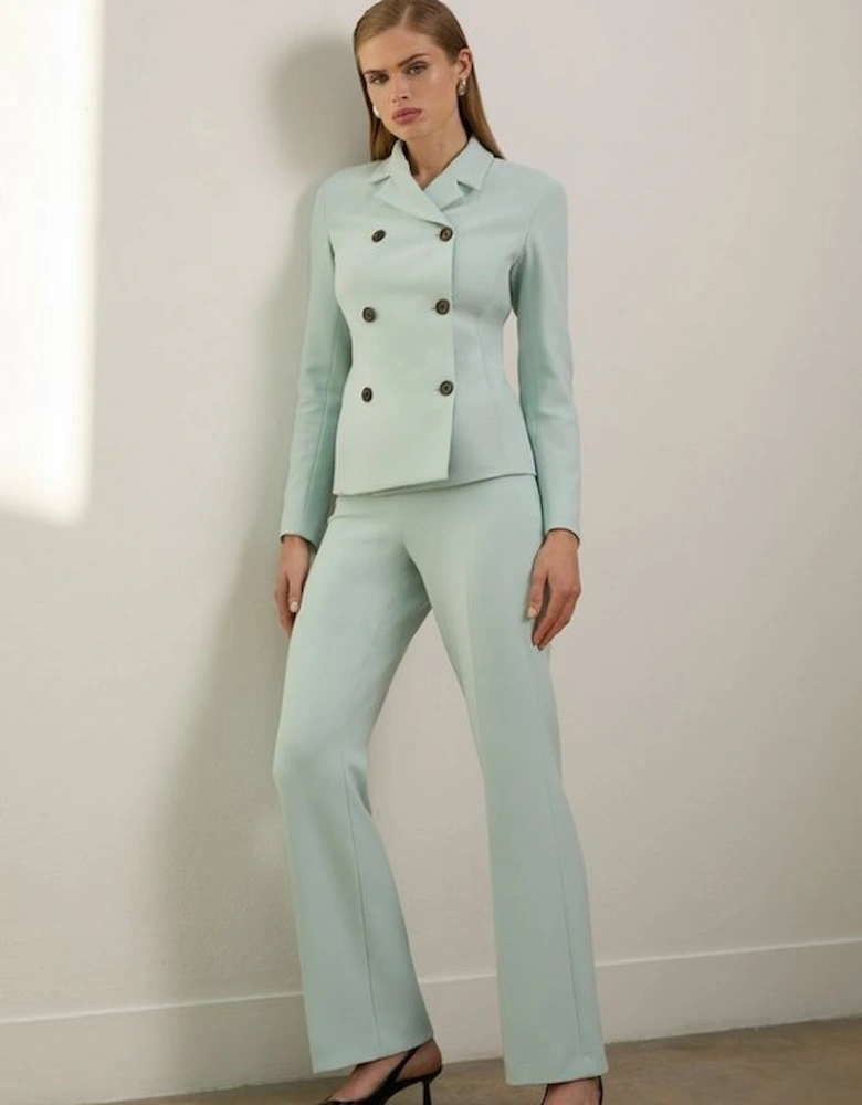 Compact Stretch Double Breasted Blazer
