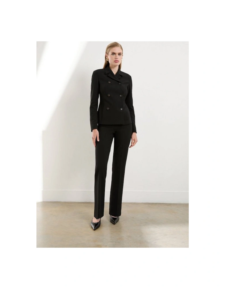 Compact Stretch Double Breasted Blazer