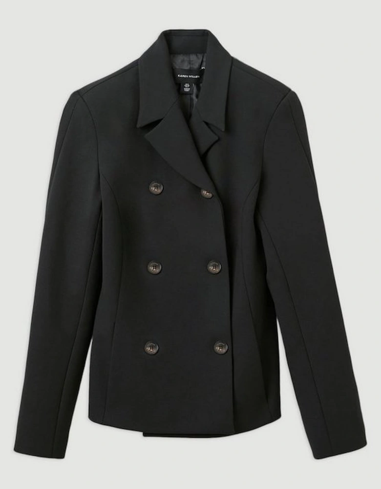 Compact Stretch Double Breasted Blazer