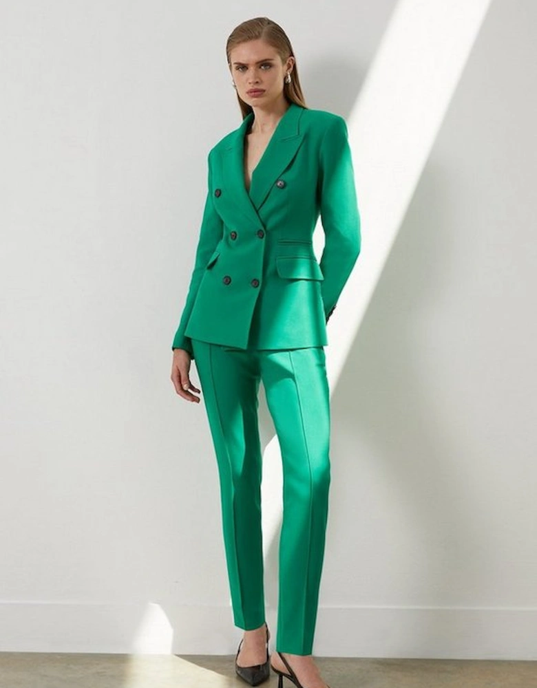 Compact Stretch Double Breasted Blazer