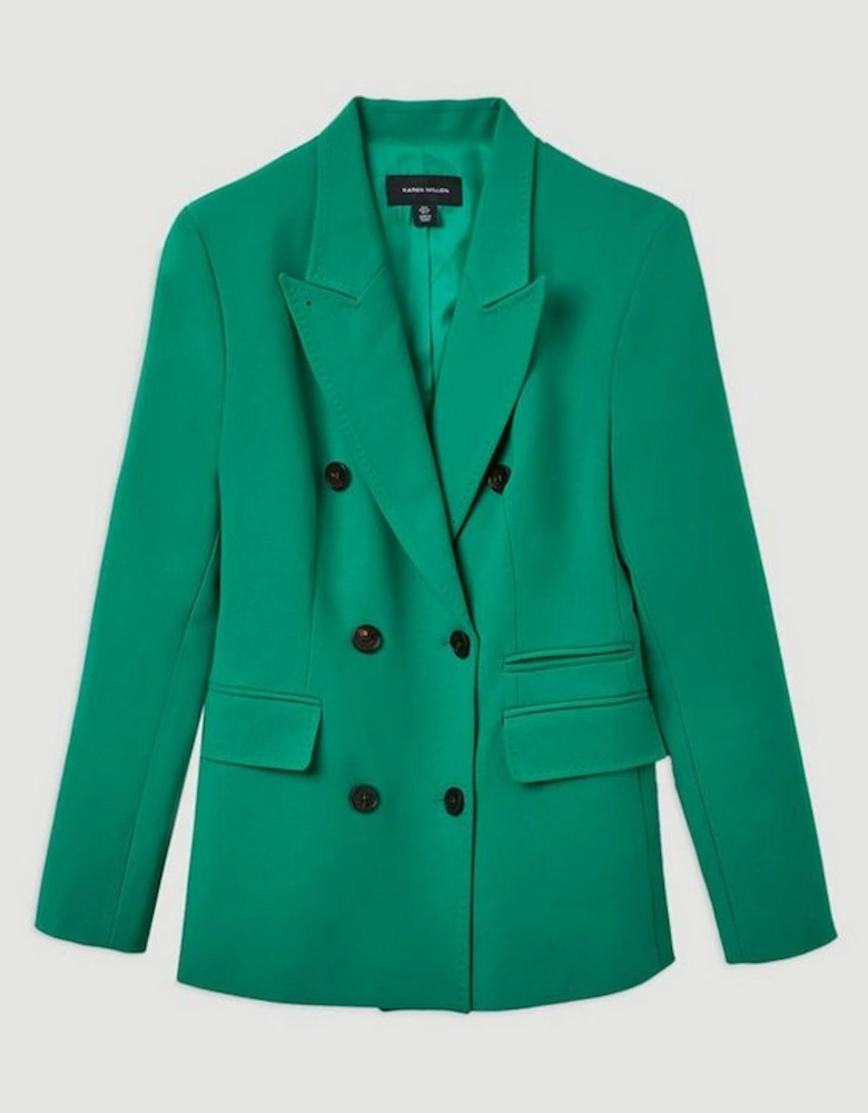 Compact Stretch Double Breasted Blazer