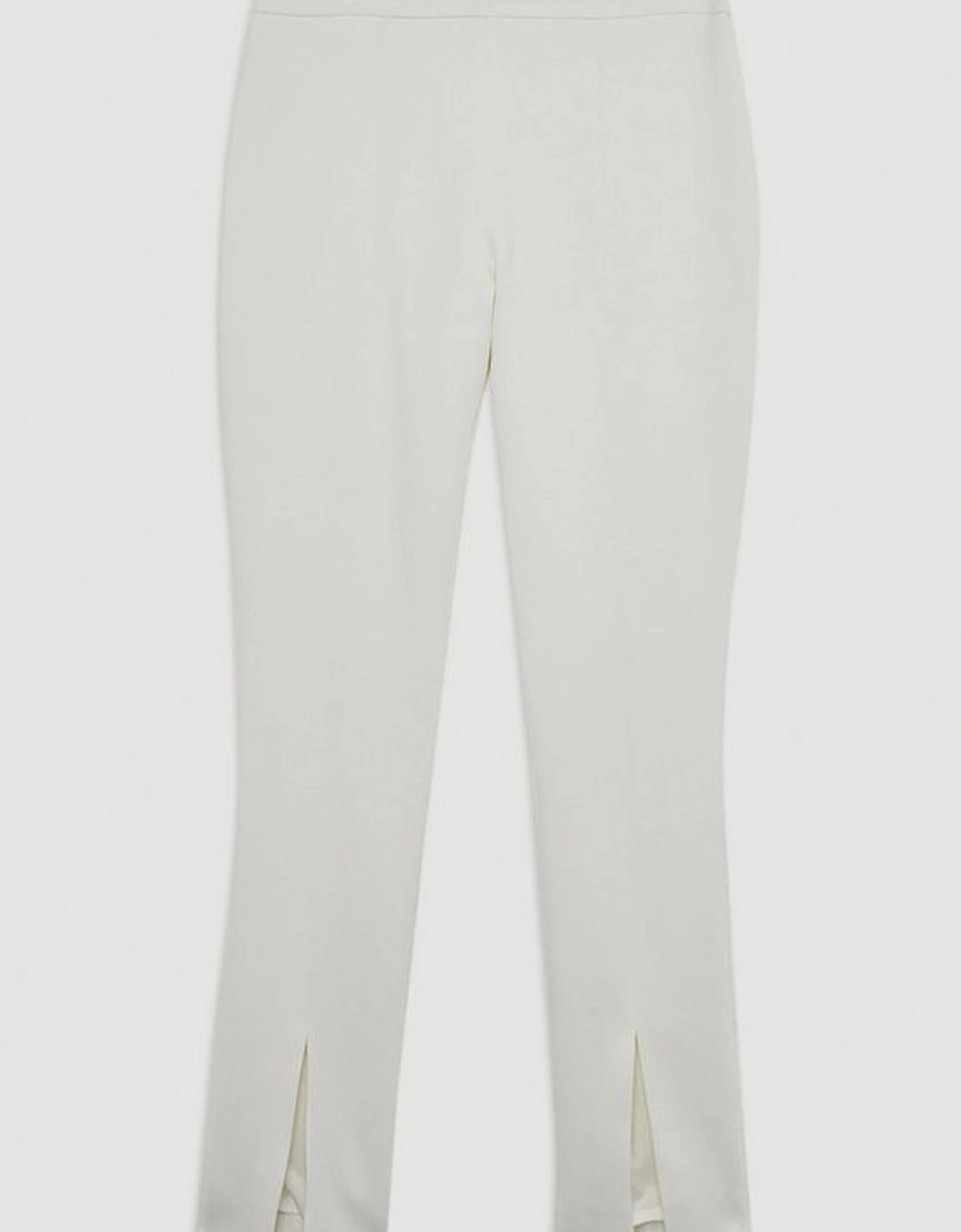 The Founder Compact Stretch Viscose Tailored High Waisted Split Front Trousers