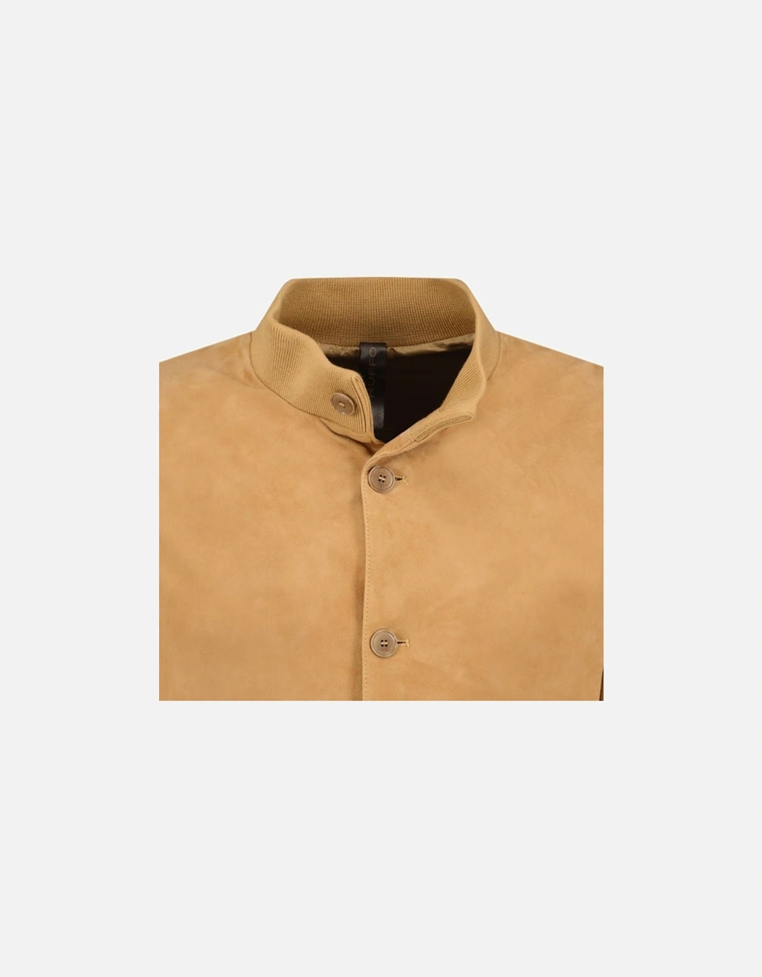 Button-Up Suede Jacket Beige