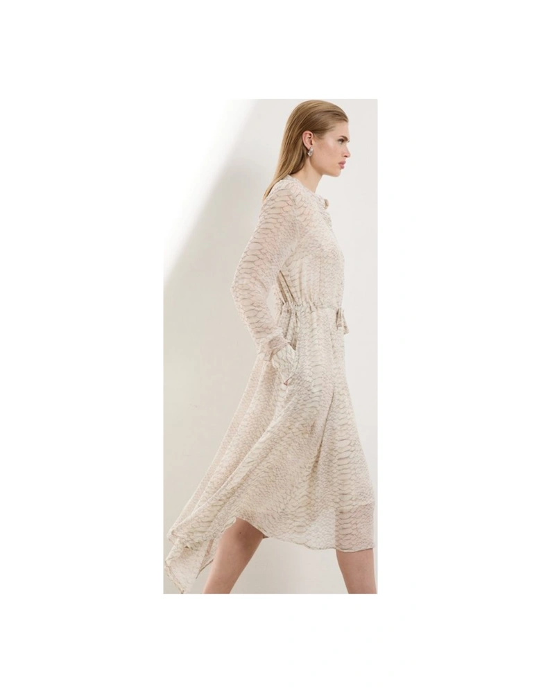 Petite Animal Print Viscose Georgette Woven Midi Dress