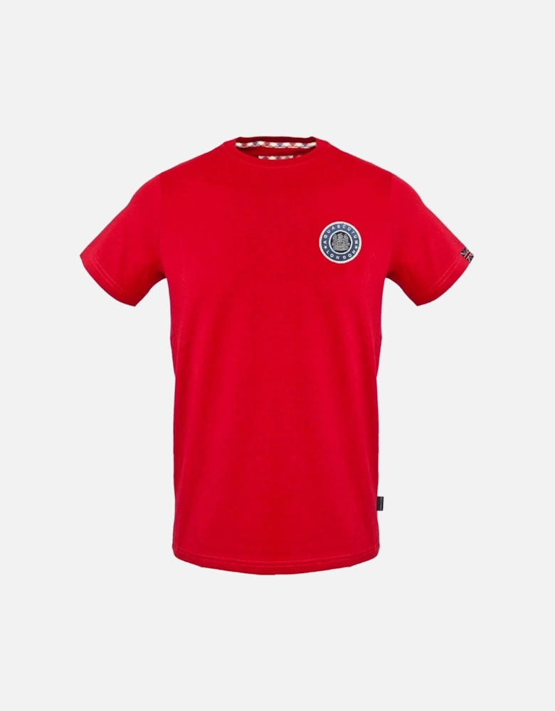 Small London Circle Logo Red T Shirt