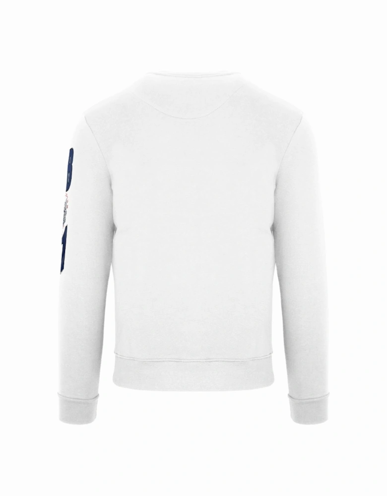 Embossed Circle Small Logo White Sweatshirt