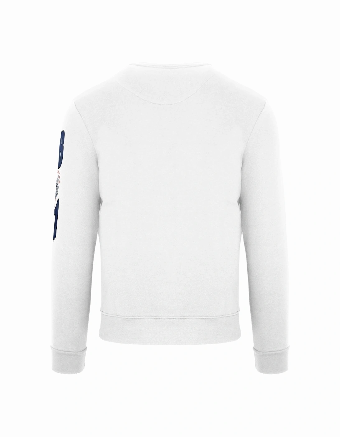 Embossed Circle Small Logo White Sweatshirt