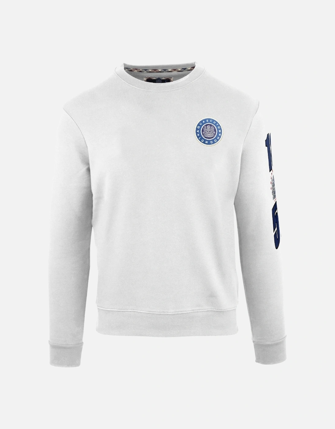 Embossed Circle Small Logo White Sweatshirt, 3 of 2