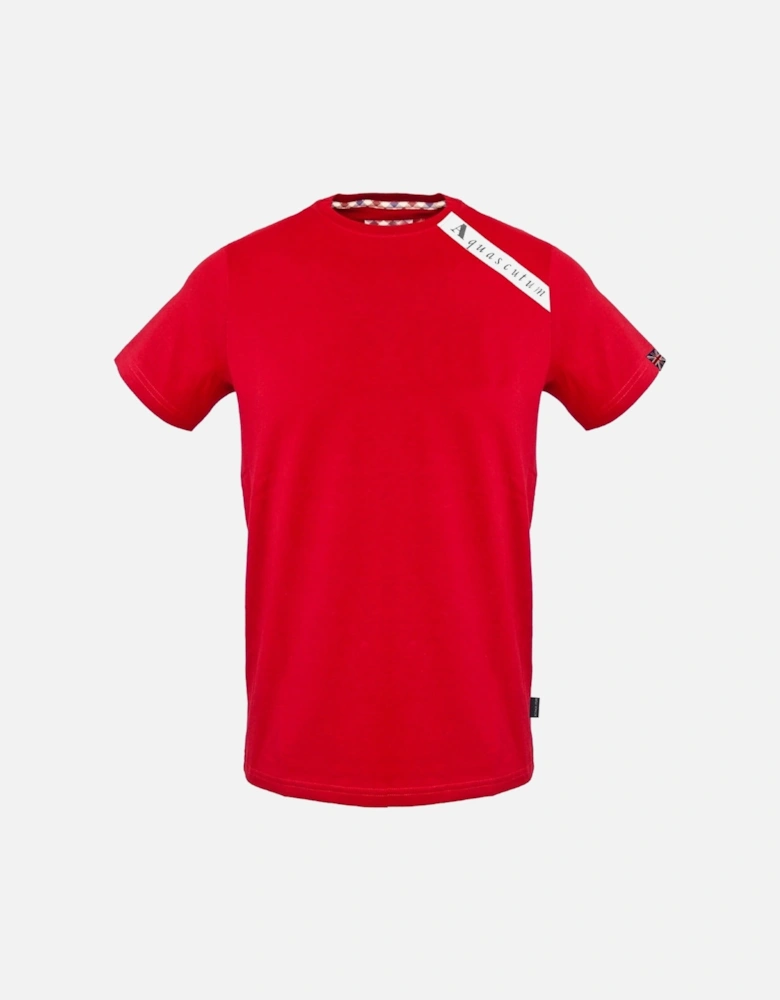 Shoulder Brand Logo Red T Shirt