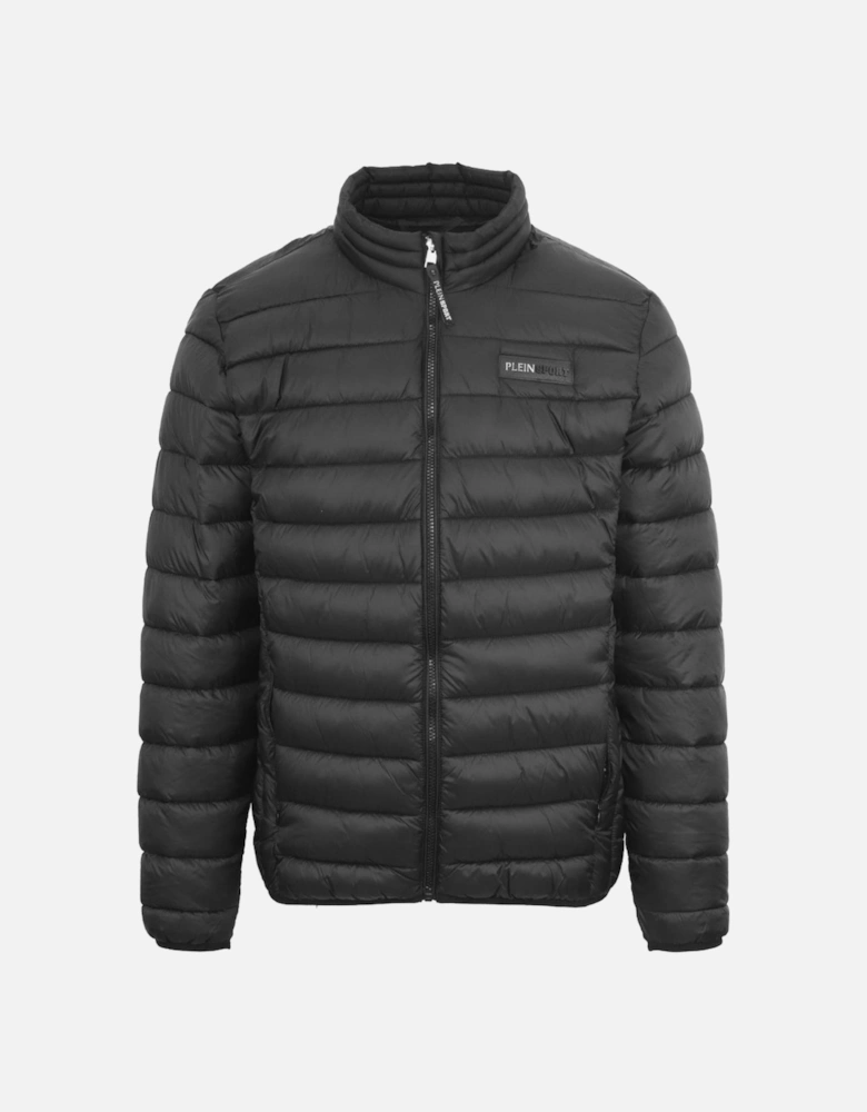 Plein Sport Patch Logo Thin Padded Black Jacket