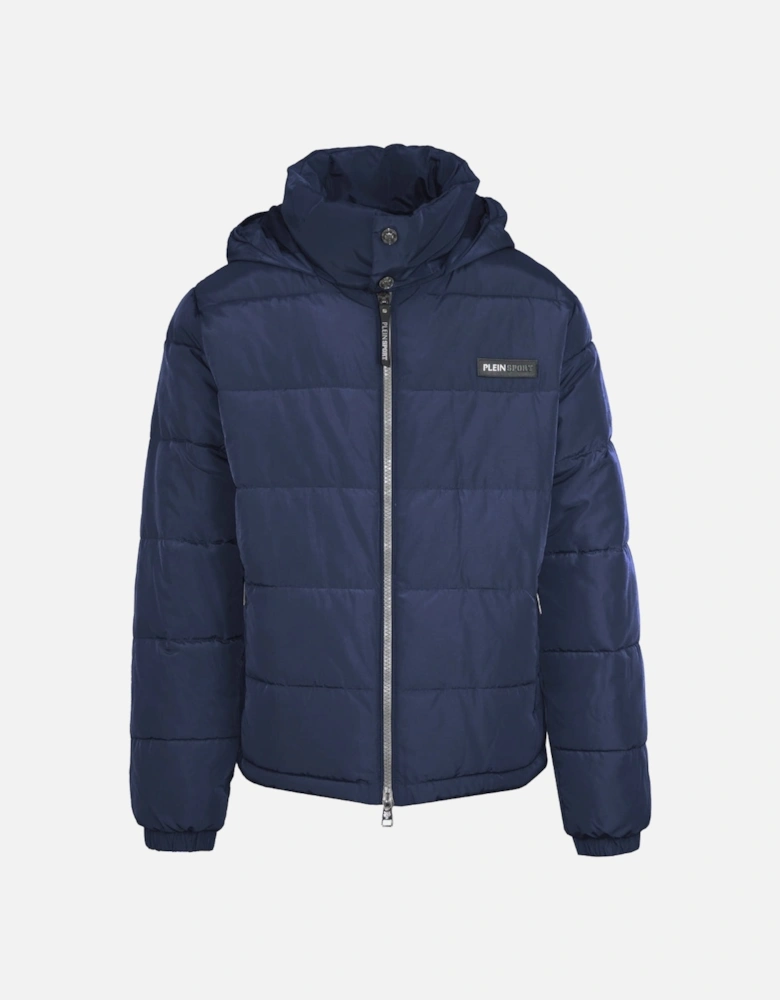 Plein Sport Bold Back Logo Padded Navy Blue Jacket