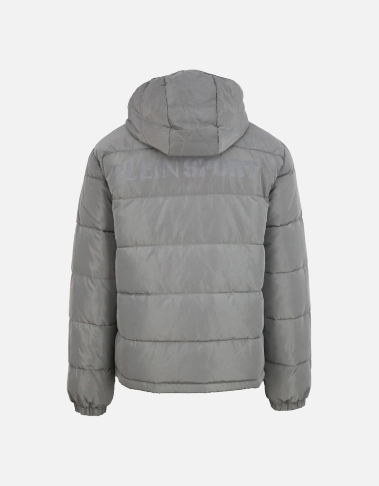 Plein Sport Bold Back Logo Padded Steel Grey Jacket