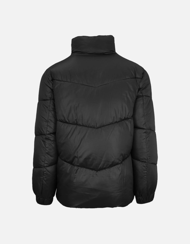 Plein Sport Bold Vertical Logo Shiny Padded Black Jacket