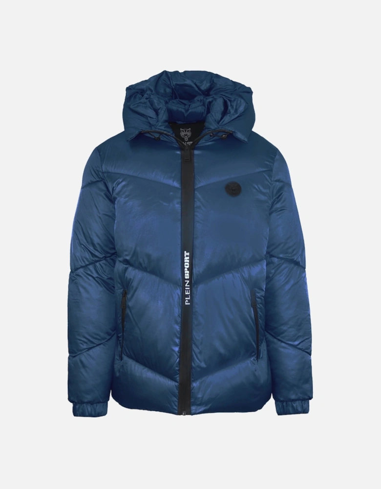 Plein Sport Shiny Padded Navy Blue Jacket