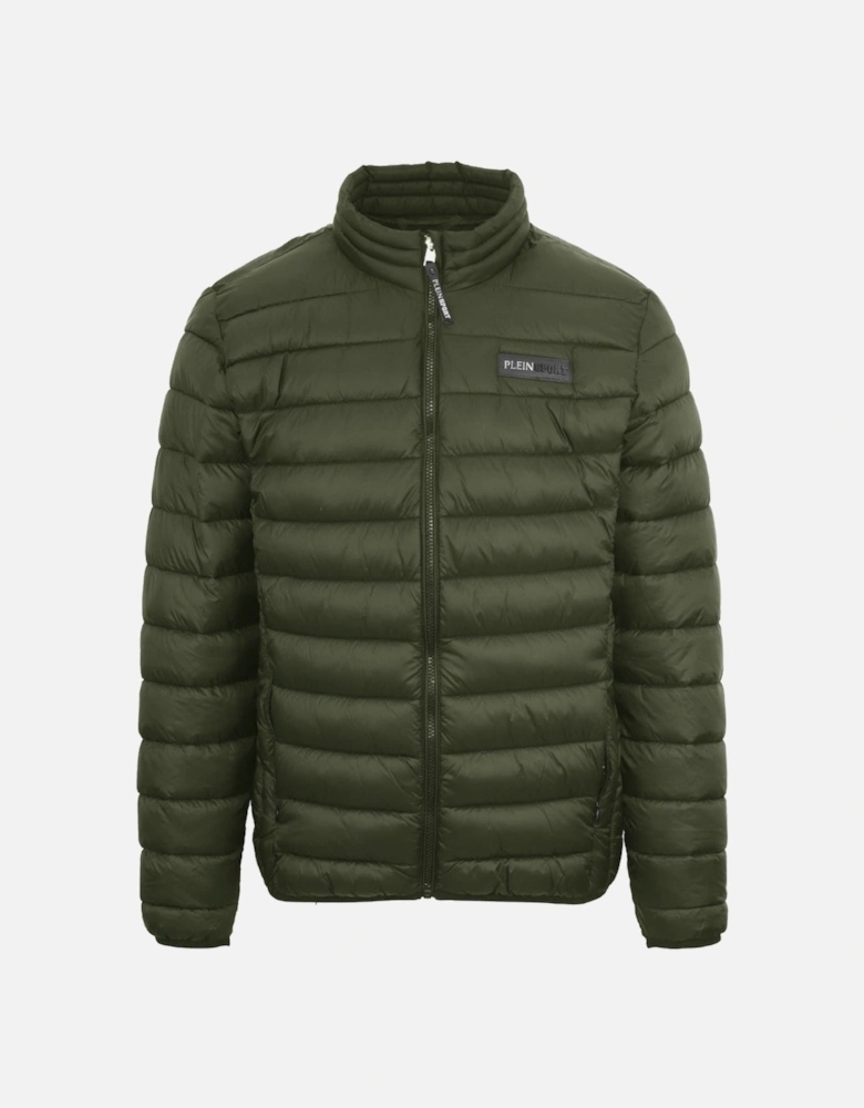 Plein Sport Patch Logo Thin Padded Green Jacket